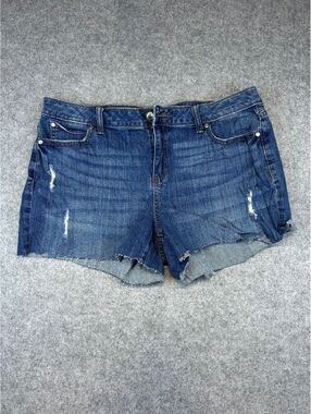 Jennifer Lopez Denim Shorts Women W34 Distressed Boyfriend Style Cut Off Summer
